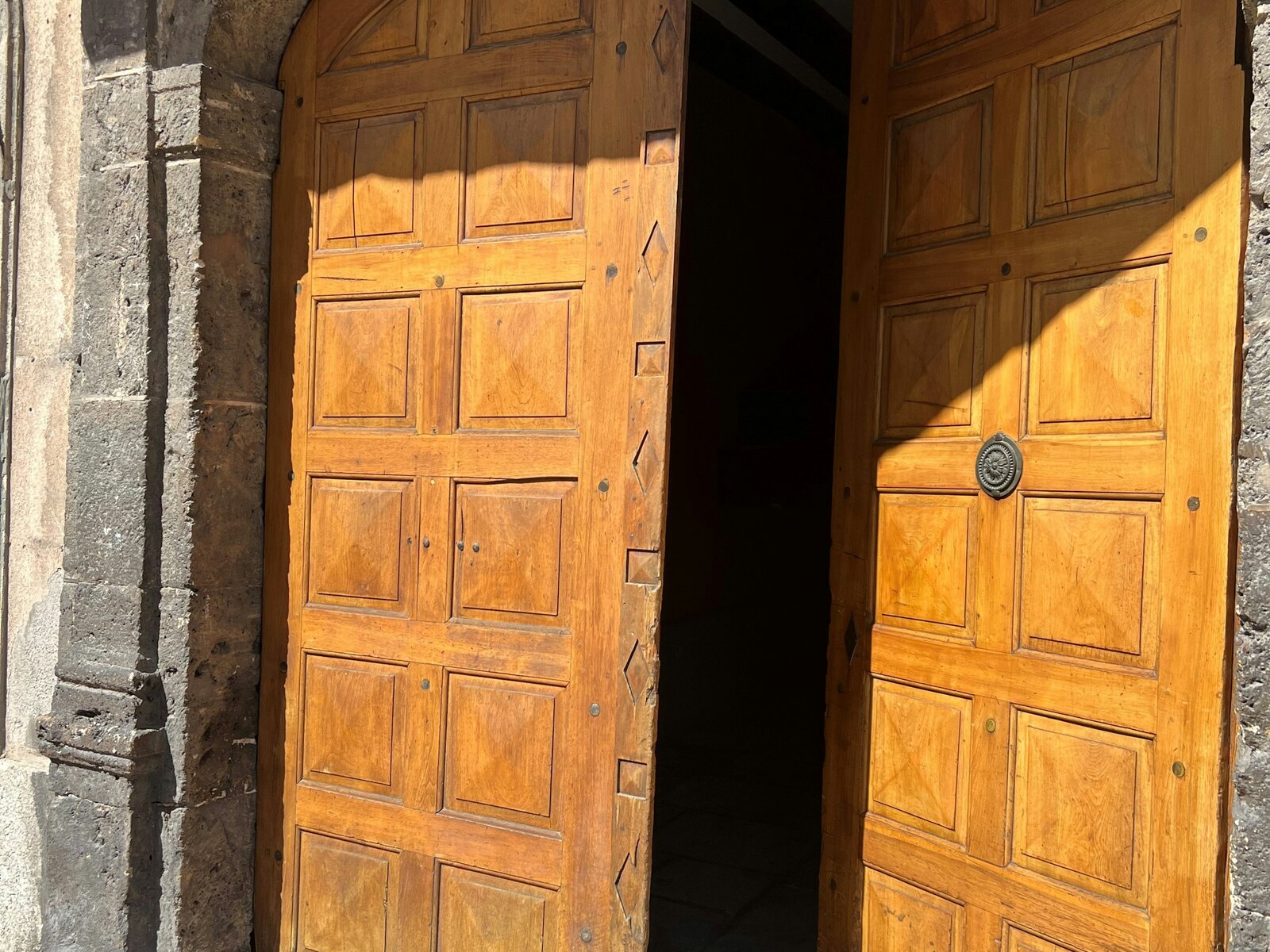 The open door of St Martins in daylight